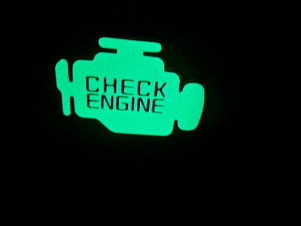 CHECK ENGINE Glow In The Dark Sticker